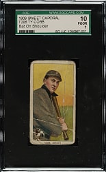 1909-1911 T206 White Border Ty Cobb Bat On Shoulder SGC POOR 10