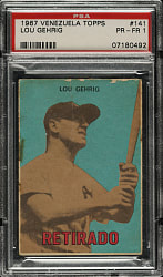 1967 Topps Venezuela "Retirado" #141 Lou Gehrig PSA POOR 1
