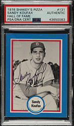 Signed 1976 Shakey's Pizza Hall of Fame #131 Sandy Koufax - PSA/DNA