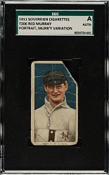 1909-1911 T206 White Border Red Murray Portrait - Extremely Rare Murr'y Variation - Sovereign 460 Back