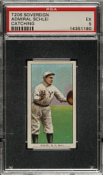 1909-1911 T206 White Border Admiral Schlei Catching PSA EX 5 - Sovereign 150 Back - 1 of 1 - Highest Graded!