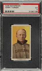 1909-1911 T206 White Border Terry Turner PSA EX 5 - Sovereign 350 Back - 1 of 1 - Highest Graded!