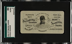 1904 Honus Wagner Pittsburg Leader Celluloid Pocket Schedule SGC EX/NM 80