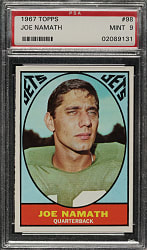 1967 Topps Football #98 Joe Namath PSA MINT 9