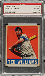 1948-1949 Leaf #76 Ted Williams PSA EX-MT 6
