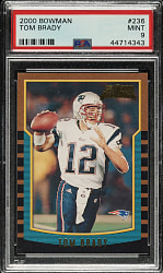 2000 Bowman Football #236 Tom Brady Rookie PSA MINT 9