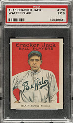 1915 E145 Cracker Jack #126 Walter Blair PSA EX 5