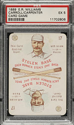 1889-1890 E. R. Williams #17 Hick Carpenter/Cliff Carroll PSA EX 5