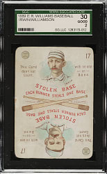 1889-1890 E. R. Williams #17 Arthur Irwin/Ned Williamson SGC GOOD 30
