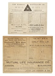 1887 Brooklyn Grays (vs. Louisville Colonels) and 1893 Southern League Augusta (vs. Charleston) Scorecard Pair