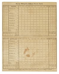1881 Boston Red Caps (vs. Cleveland Blues) Scorecard with Jack Glasscock