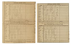 1890 and 1891 Pittsburgh Alleghanys vs. Boston Beaneaters Scorecard Pair with Beckley, Hanlon, Galvin, Kelly, Clarkson, and Sunday