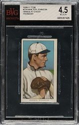 1909-1911 T206 White Border Walter Johnson Hands at Chest BVG VG-EX+ 4.5