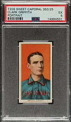 1909-1911 T206 White Border Clark Griffith Portrait PSA EX 5