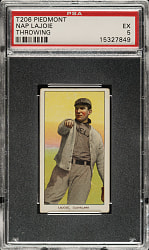 1909-1911 T206 White Border Nap Lajoie Throwing PSA EX 5