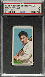 1909-1911 T206 White Border Sherry Magee with Bat PSA EX 5 - American Beauty 350 Back