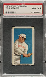 1909-1911 T206 White Border Tris Speaker Rookie PSA VG-EX 4