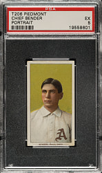 1909-1911 T206 White Border Chief Bender Portrait PSA EX 5