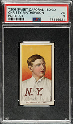 1909-1911 T206 White Border Christy Mathewson Portrait PSA VG 3