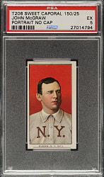 1909-1911 T206 White Border John McGraw Portrait No Cap PSA EX 5