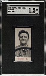 Circa 1924-1925 Cioccolato Helvetia Sport-Regalo Enzo Ferrari Red Name Rookie SGC FAIR 1.5