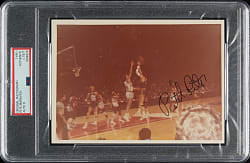 Circa 1977 Pete Maravich Signed Original Photograph PSA/DNA Type I with NM-MT 8 Signature