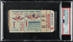 1951 New York Yankees (vs. New York Giants) World Series Game 1 Ticket Stub PSA EX 5 - Mickey Mantle and Willie Mays World Series Debut - Highest Graded!