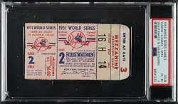 1951 New York Yankees (vs. New York Giants) World Series Game 2 Ticket Stub PSA VG-EX 4 - Mickey Mantle First World Series Hit - Highest Graded!
