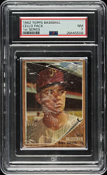 1962 Topps First Series Unopened Cello Pack PSA NM 7