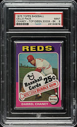 1975 Topps Unopened Cello Pack PSA MINT 9 - Bob Gibson Highlights on Back