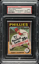 1975 Topps Unopened Cello Pack PSA MINT 9 - Mike Schmidt on Back