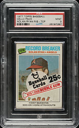 1977 Topps Unopened Cello Pack PSA MINT 9 - Nolan Ryan Record Breaker on Top
