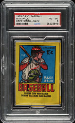 1979 O-Pee-Chee Unopened Wax Pack PSA NM-MT 8 - Ozzie Smith Rookie on Back