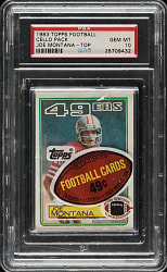 1983 Topps Football Unopened Cello Pack PSA GEM MINT 10 - Joe Montana on Top