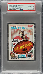 1982 Topps Football Unopened Cello Pack PSA GEM MINT 10 - Joe Montana on Top