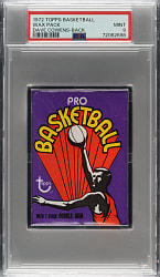 1972-1973 Topps Basketball Unopened Wax Pack PSA MINT 9 - Dave Cowens on Back