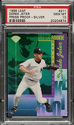 1996 Leaf #211 Derek Jeter Rookie Press Proof Silver PSA GEM MINT 10