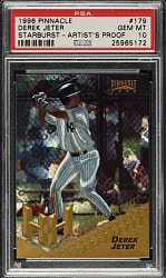 1996 Pinnacle #179 Derek Jeter Rookie Starburst Artist Proof PSA GEM MINT 10
