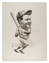 Babe Ruth Original Bruce Stark Drawing