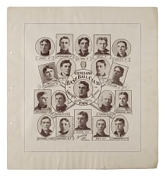 1906 W601 Sporting Life Cleveland Naps Team Composite with Nap Lajoie, Addie Joss, and Elmer Flick