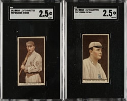 1912 T207 Brown Background Charles Herzog and Joseph Kutina SGC GOOD+ 2.5 Pair - Broadleaf Back