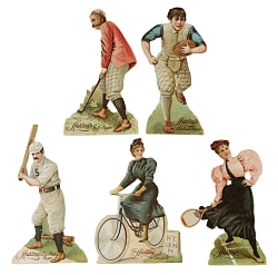 1896 H818 Spalding Die-Cut Advertising Stand-Ups Complete Set (5)
