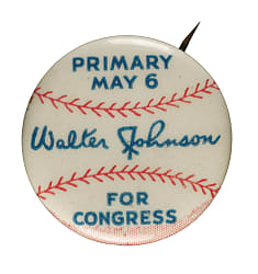 May 6, 1940 Walter Johnson For Congress Pin