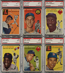 1954 Topps PSA-Graded Near-Complete Set (248/250) - All Graded NM 7