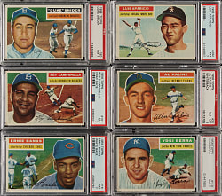 1956 Topps PSA-Graded Near-Complete Master Set (345/354) Including Eleven Team Card Variations and Both Checklists