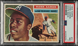 1956 Topps #31 Hank Aaron White Back PSA NM 7