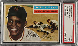 1956 Topps #130 Willie Mays Gray Back PSA NM 7