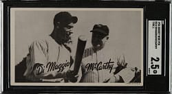 1936 R314 Goudey "Wide Pen" Premium Joe DiMaggio and Joe McCarthy SGC GOOD+ 2.5