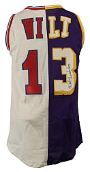 Wilt Chamberlain Signed "Los Angeles Lakers and Philadelphia Warriors/76ers" Split Jersey - JSA