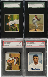 1950 Bowman Near-Complete Set (250/252) Including 14 PSA- and SGC-Graded Cards